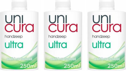 Unicura Ultra Handzeep Navulling - Anti Bacterieel 3 x 250 ml
