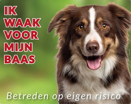 Border Collie Waakbord - Ik waak voor mijn Baas