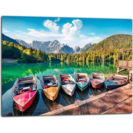 TMK ArtDeko Serie - Snijplank - 52x40cm - Kleurig Landschap - Glas