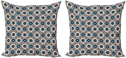 ABAKUHAUS Kussenhoes Set 2x60x60 – Dubbelzijdig bedrukt – Microvezel