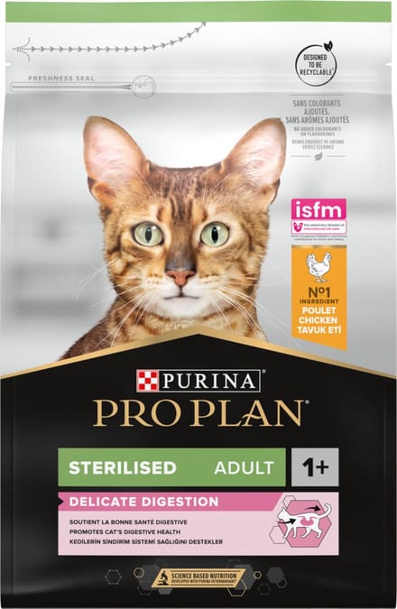 4x Pro Plan Adult Sterilised Delicate Digest Kip 3 kg