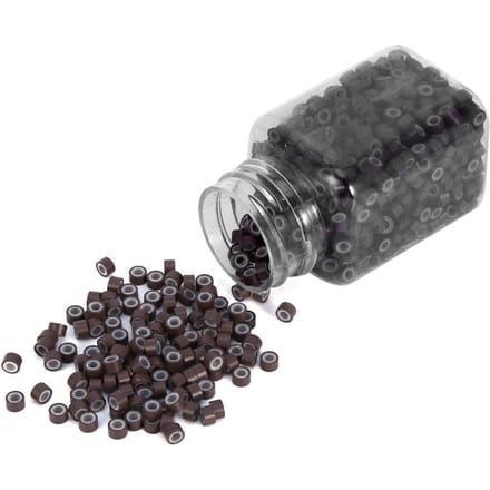 Lot de 1 000 anneaux de liaison professionnels en silicone pour extensions de cheveux humains(marron) marron