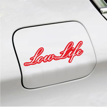 Bumpersticker - Low Life - 6,5 X 20 - Rood