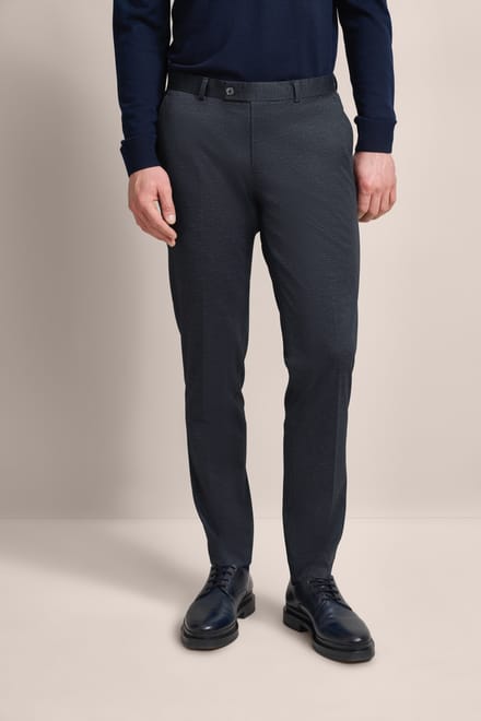 Bugatti Herren Geplooide broek met stretchfunctie
