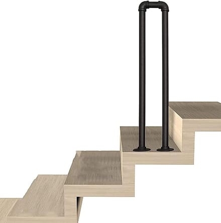 Trapleuning U-vorm - Buitenleuning Smeedijzer - Veilig Traplopen - Roestwerende Coating - 100 cm - Zwart