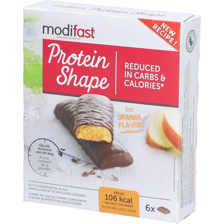 Modifast Protein Shape - Reep Sinaas & Pure Chocolade - 6 stuks - Eiwitreep