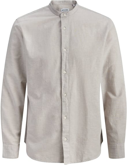 JACK&JONES PLUS - JJEBREEZE LINEN BLEND BAND SHIRT L PLS PLUS - Heren PLUS - Overhemden