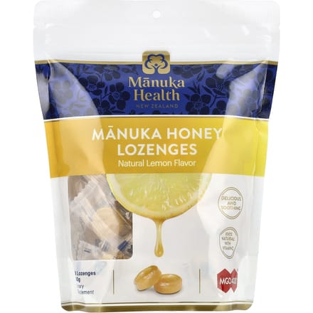 Manuka Honing Pastilles, Natuurlijke Citroensmaak, 58 Pastilles