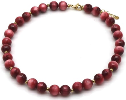 Ketting met acryl kralen - RVS - paars - 40-45 cm