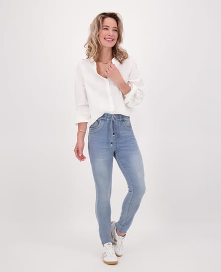Je m'appelle Dames Broek Regular fit Met stretch - Blauw - Maat L