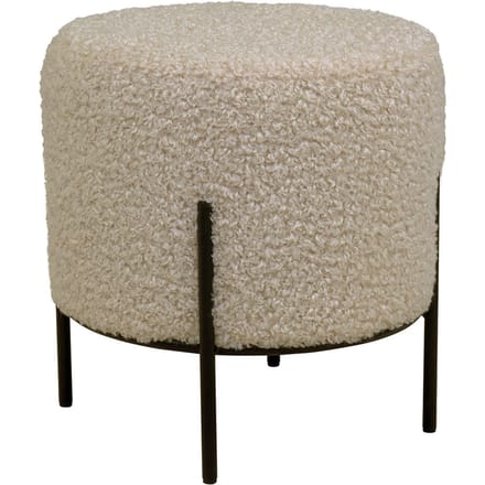 House Collection Poef Ø 35,5 cm Morten Beige Teddy