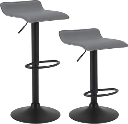 Barkrukken - Grijs - Zonder Rugleuning - Verstelbaar - Set van 2 - Zithoogte 56-78cm