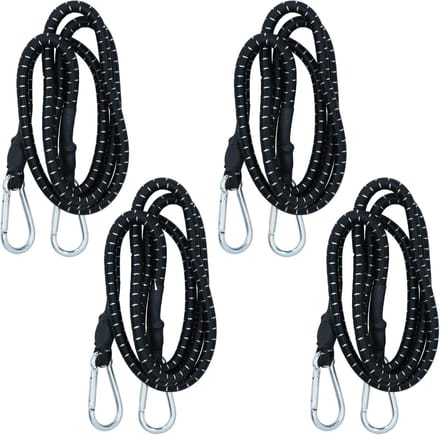 60 Inch Bungee Strap met Metalen Karabijnhaken - 4 Stuks