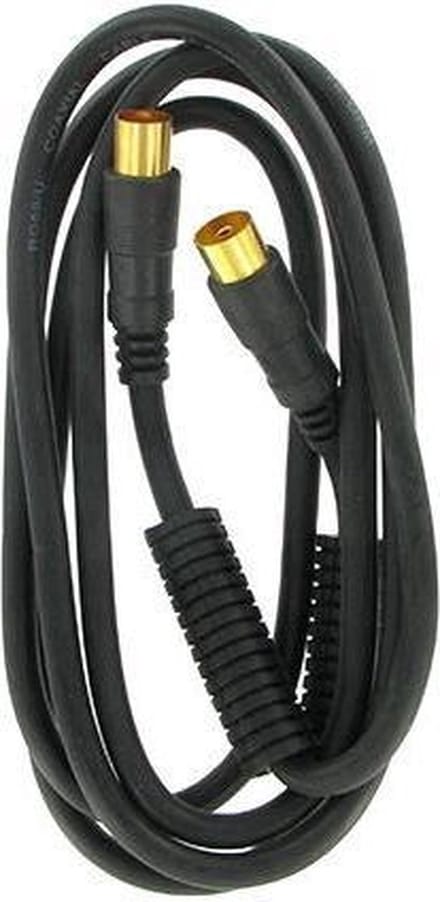 Kopp coaxkabel 1,5m verguld