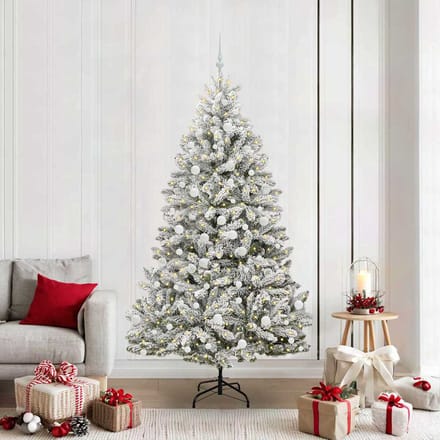 vidaXL - Kunstkerstboom - 210 - cm - 300 - LED's - Warmwit - PVC - en - Staal