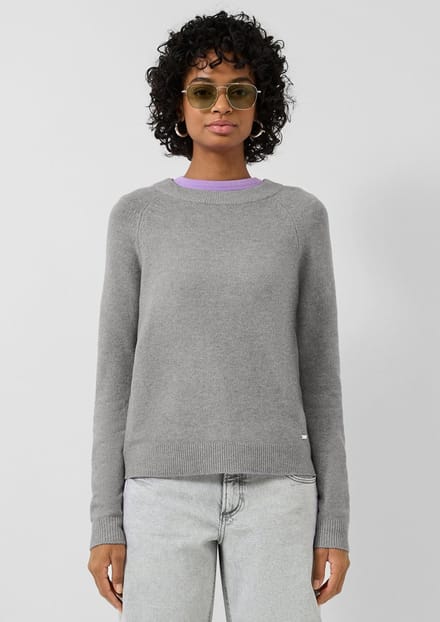 Dame comfortabel T-shirt met ronde hals QS Regular Fit