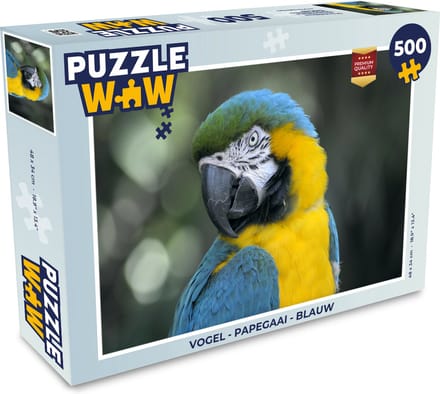 Puzzel Vogel - Papegaai - Blauw - Legpuzzel - Puzzel 500 stukjes