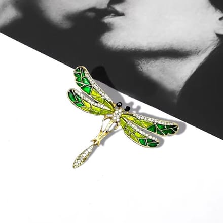 Actie4you® - Broche - Libelle - 68x55mm – Groen – Handbeschilderde Libelle Broche