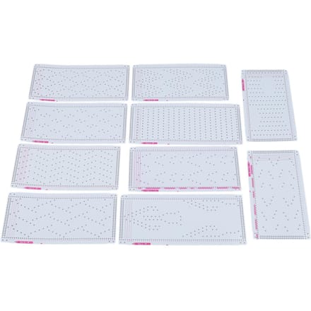10 stuks ponskaarten voor breimachines met zilveren riet, multifunctioneel en professioneel white