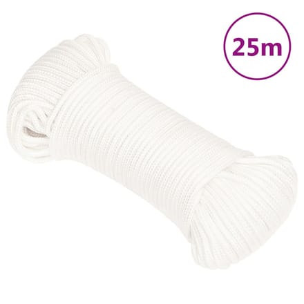 vidaXL - Boottouw - 5 - mm - 25 - m - polypropyleen - volwit
