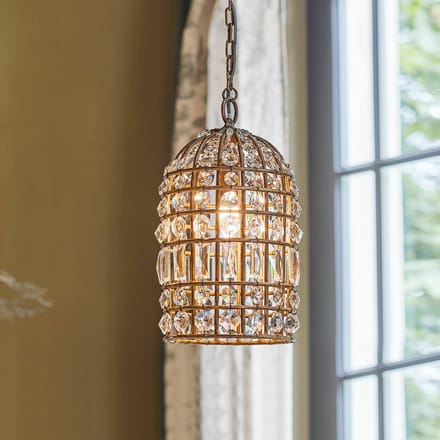 LOBERON Hanglamp Phyllis antiekbruin/helder