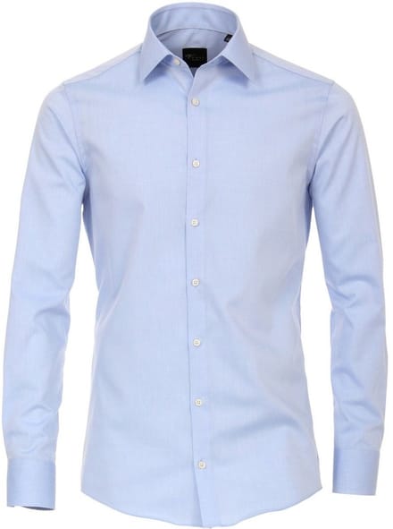 Venti - Heren Overhemd - Poplin - Strijkvrij - Regular fit - Lichtblauw