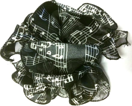 Pom-Pom Haarclip bladmuziek zwart-wit