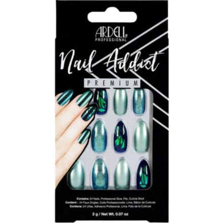 Ardell Nail Addict Groen Glitter Chroom Kunstnagels - 24 stuks