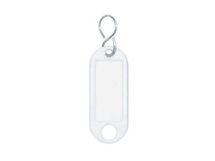 WEDO Sleutelhanger Met S-Ring, 2-Gaats, Wit (pak 10 stuks)