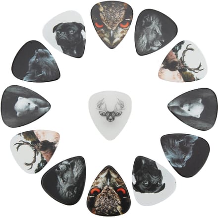 13 Pièces Médiators de Guitare Moyens en Celluloïd avec Boîte Accessoires d'Instrument Starrysky white