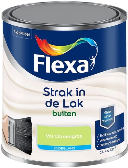 Flexa - Strak In De Lak Buitenlak Zijdeglans - Vol Citroengras - Mengverf - 1 L