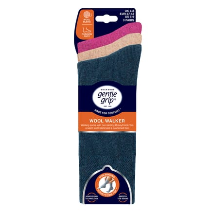 3-Pack Dames Wollen Wandelsokken Warm Gevoerde Crew Sokken