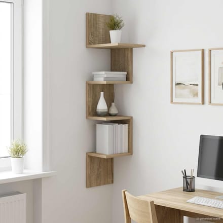 vidaXL - Wandplank - Muurmontage - Sonoma - Eiken - 32 - x - 21 - x - 107 - cm