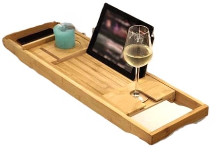 Ceruzo Badplank - Verstelbaar - Bamboe - Boek - Ipad Houder - 75 - 110 cm