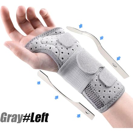 Verstelbare Carpaal Tunnel Polsbrace Ondersteuning Voor Artritis Tendinitis Pijnverlichting Pols Compressie Wrap S gray