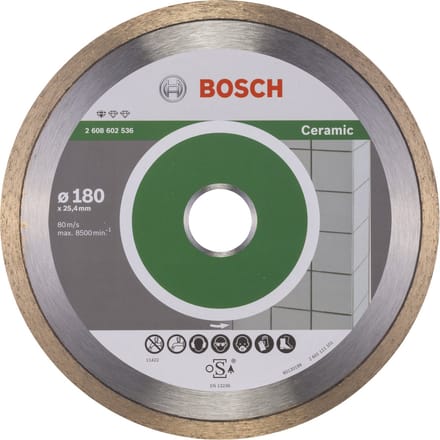 Bosch Accessories 2608602536 Bosch Power Tools Diamanten doorslijpschijf Diameter 180 mm Boordiameter 25.40 mm Keramiek 1 stuk(s)