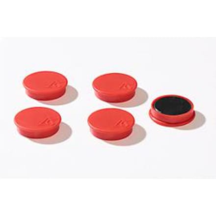 Bevestigingsmagneten, Ø 30 mm, hechtkracht ca. 700 g, 5 stuks, rood