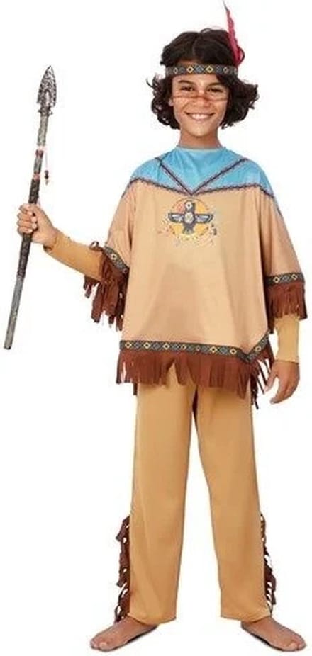 Indianen Jongen Verkleedset 4-Delig Lonato - 7-9 jaar