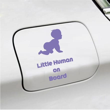 Bumpersticker - Little Human On Board - 10 X 15 - Paars