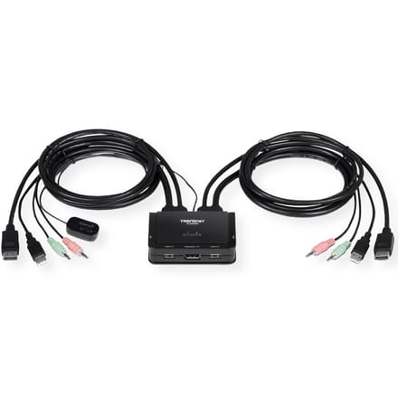 TRENDnet TK-220DPi KVM Switch, 2-poorts 4K DisplayPort