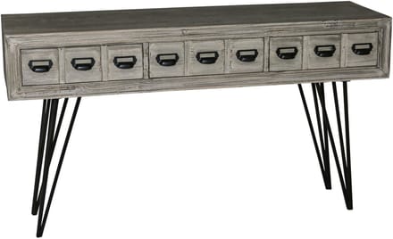 PTMD Earleen houten wit grijze bijzettafel - 140 cm