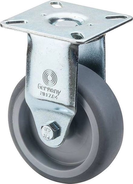 Bokwiel 100mm Rubber Grijs