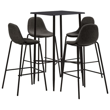 vidaXL - 5-delige - Barset - stof - donkergrijs
