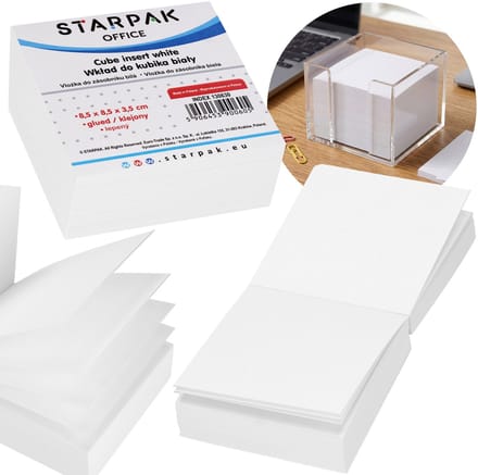 Witte notitieblokjes, memoblok, gelijmd, blok, notitieblokje 8,5x8,5x3,5 cm