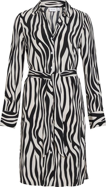 Vila - 14084529 - VIFINI L/S MIDI SHIRT PANTERPRINT DRESS - NOOS