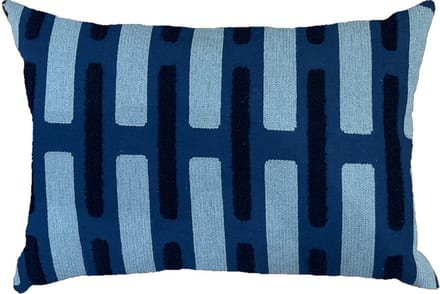 by Mooss - Sierkussen 55 x 35 cm - Katoen - Gestreept - Blauw - Inclusief binnenkussen