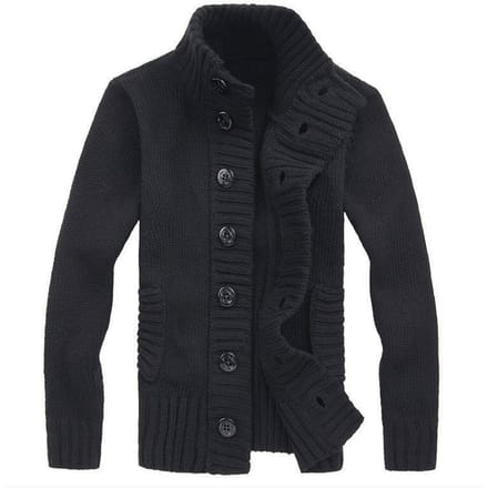 Vest Heren Trui Gebreide Trui Eenvoudig Casual Met Knopen Plus Size Herenjas M black