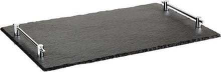 Horeca Products Plateau "Hochstapler" - Natuursteen - 1/1GN - Verchroomde handgrepen