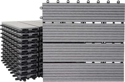 WPC hout vloertegel 11 stuks (grijs)