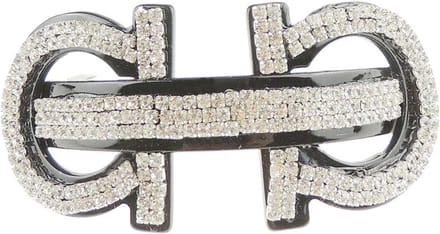 Glanzende Zwarte Haarclip met Kristallen voor Dames - 8.5 cm